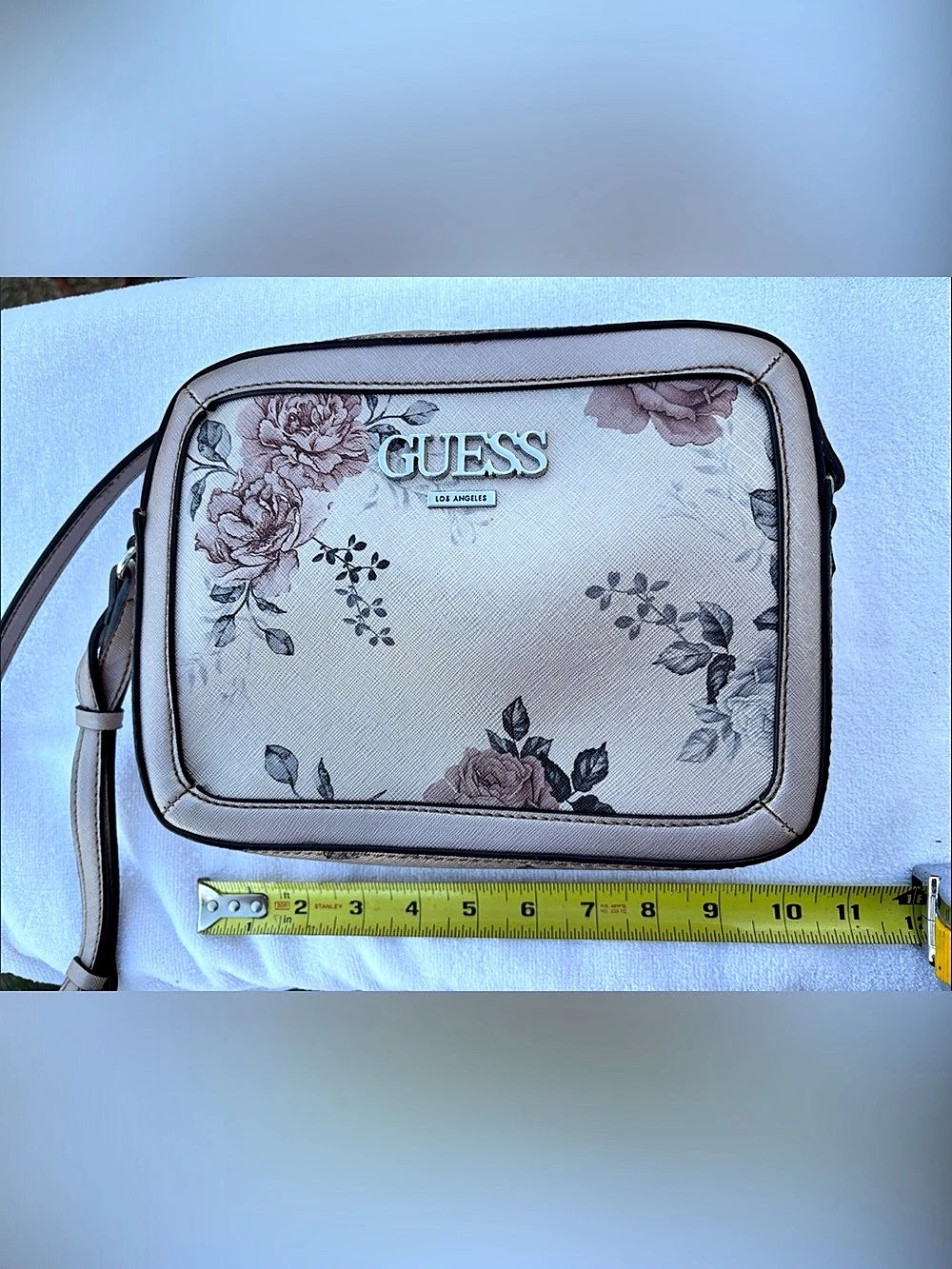 GUESS Floral Crossbody Bag in Gray & Pink
